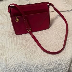 Giani Bernini Red Leather Crossbody with Gold Charm